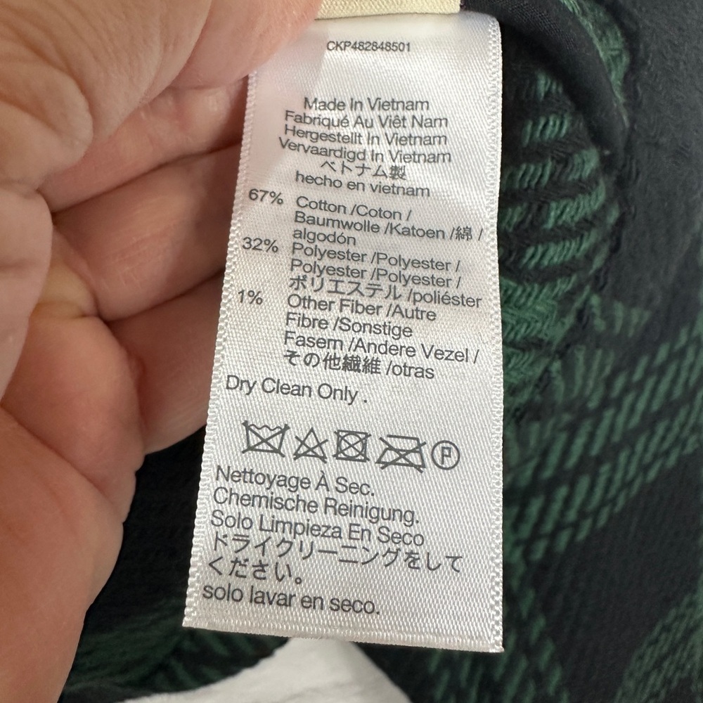 MADEWELL Boxy Shirt Jacket Blazer Green Navy Plaid Button Front NN959 Sz‎ M NWT - Picture 6 of 9